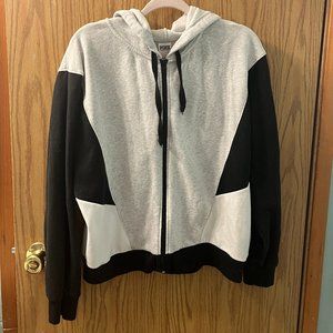 PINK Victoria Secret Gray and Black Zip Up Jacket Large